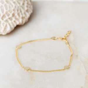 Verstelbare armband met muntjes Bracelet Chloe 925 sterling zilver en 18K goud Laura Design