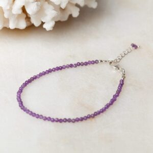 Verstelbare edelsteen armband Bracelet Gemstone Amethist 925 sterling zilver en Amethist Laura Design