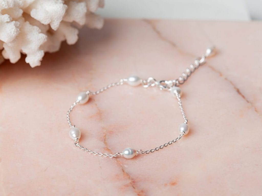 Parel armband Bracelet Pearl Amaya 925 sterling zilver en zoetwaterparel Laura Design