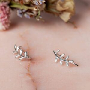 Takvormige oorbellen Ear Climber Twig 925 sterling zilver Laura Design