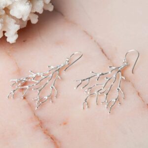 Koraal oorbellen Earring Cheyenne 925 sterling zilver Laura Design
