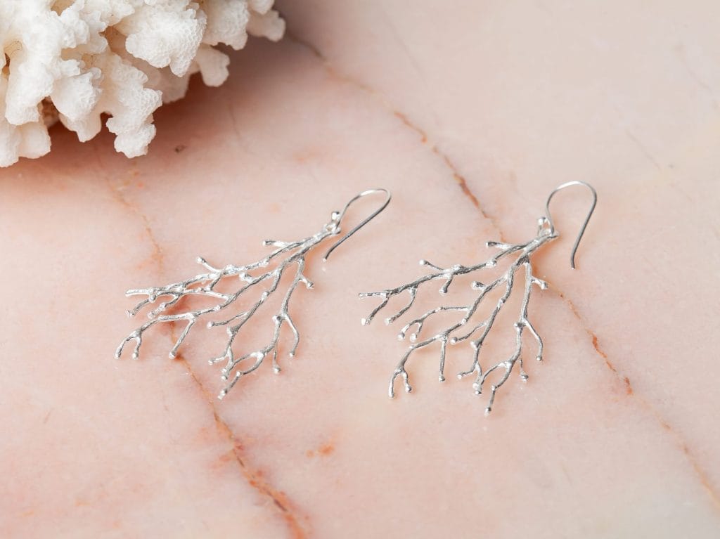 Koraal oorbellen Earring Cheyenne 925 sterling zilver Laura Design