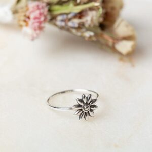 Ring Daisy 925 sterling zilver oxidized Laura Design