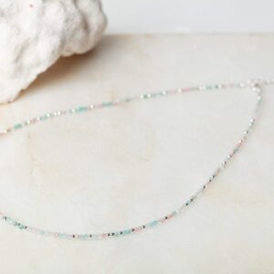 Ketting Necklace Gemstone Elements 925 sterling zilver en gemengde edelstenen Laura Design