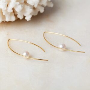 Parel oorbellen Earring Pearl Emilia 925 sterling zilver en 18K goud en zoetwaterparel Laura Design