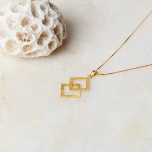 Ketting Necklace Bellamy 925 sterling zilver en 18K goud mat Laura Design