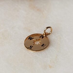 Hanger Pendant Compass 925 sterling zilver en 18K goud Laura Design