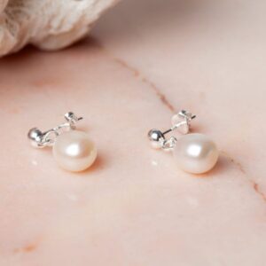 Parel oorbellen Earring Pearl Anastasia 925 sterling zilver en zoetwaterparel Laura Design