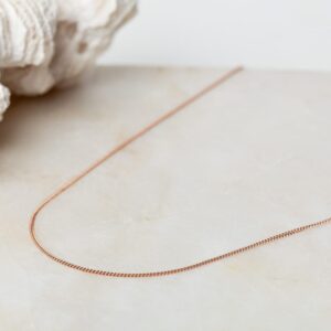 Ketting met platte schakel Necklace Kenzie 925 sterling zilver en 18K roségoud Laura Design