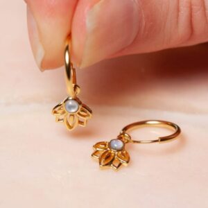 Oorbellen Hoop Earrings Lois Perla 925 sterling zilver en 18K goud Laura Design